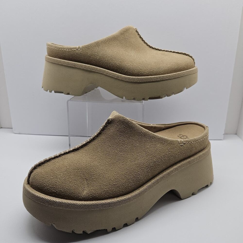UGG TAN SUEDE 2" NEW HEIGHTS CLOG PLATFORM SHOES, WOMEN US 9/ EUR 40 ~NEW